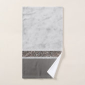 Marbre blanc Silver Parties scintillant Glam #1 (Serviette à main)
