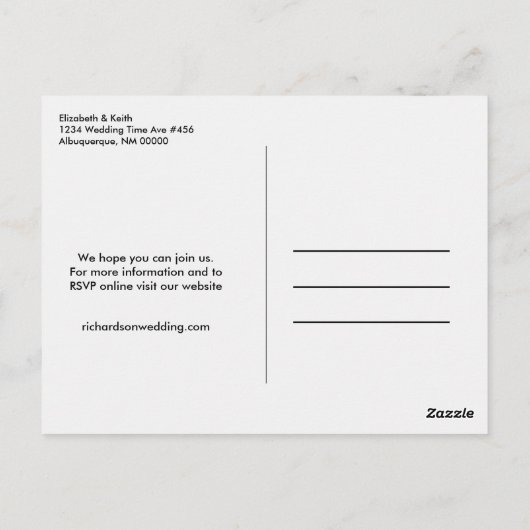 Marbre blanc tout en un Invitation RSVP l Site (Dos)