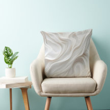 Marbre blanc Wave Coussin - Décor Moderne et éléga