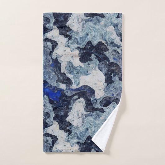 Marbre bleu Abstrait (Serviette à main)