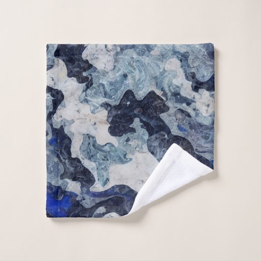 Marbre bleu Abstrait (Gant de toilette)