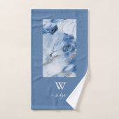 marbre bleu abstrait motif côtier (Serviette à main)