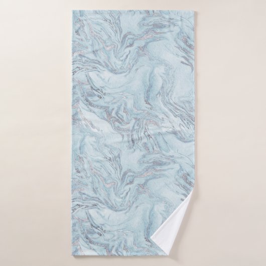 Marbre bleu Aqua Silver (Serviette de bain)