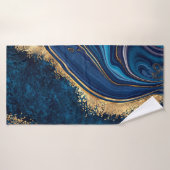 marbre bleu arrière - plan abstrait agate granite (Serviette de bain)