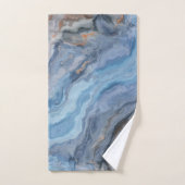 Marbre Bleu avec Noir Or Joli Décor (Serviette à main)