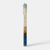 Marbre bleu chic monogramme paillettes dorées (Côté gauche)