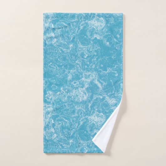 marbre bleu et blanc abstrait (Serviette à main)