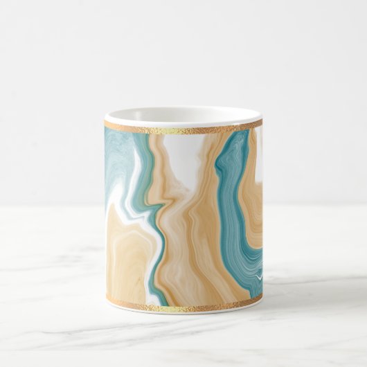 Marbre bleu et Mug de café doré (Centre)