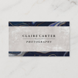 Marbre bleu foncé Carte de visite de texture