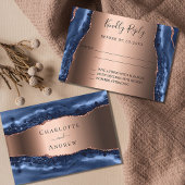 Marbre bleu marine marbre rose or mariage RSVP