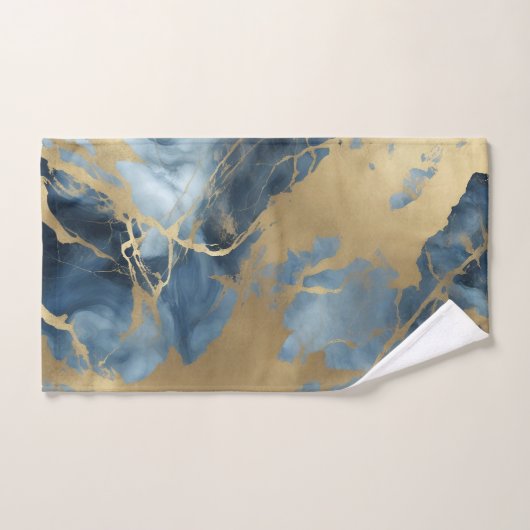 Marbre bleu or marine (Serviette à main)