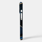 Marbre bleu or Votre lettre Nom coque iphone (Verso / Gauche)