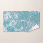 marbre bleu pâle et blanc abstrait (Serviette à main)