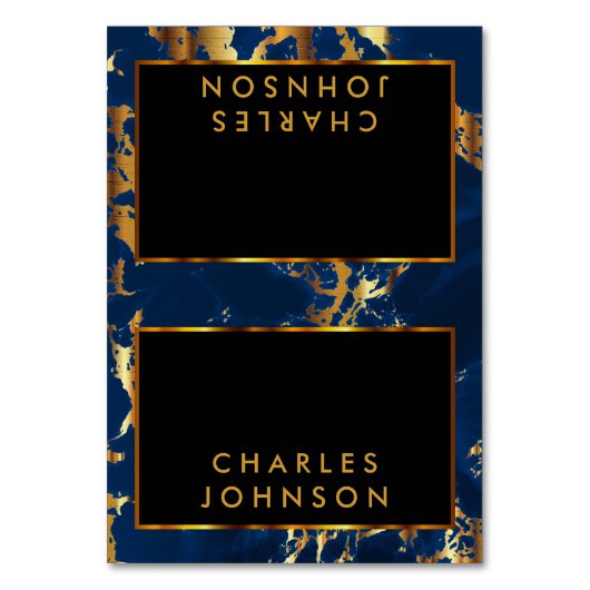 Marbre bleu profond et or - Cartes de place (Par défaut)
