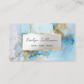 marbre bleu rose carte de visite (Devant)