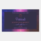 Marbre bleu rose violet Étiquette de produit Fleur (Devant)