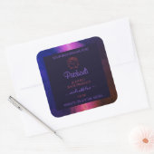 Marbre bleu rose violet Étiquette de produit Fleur (Enveloppe)