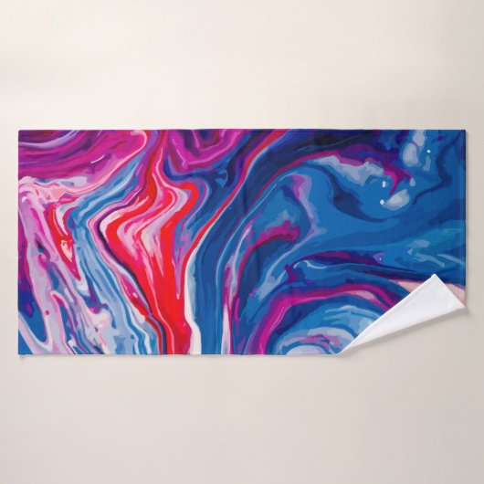 Marbre bleu rouge (Serviette de bain)