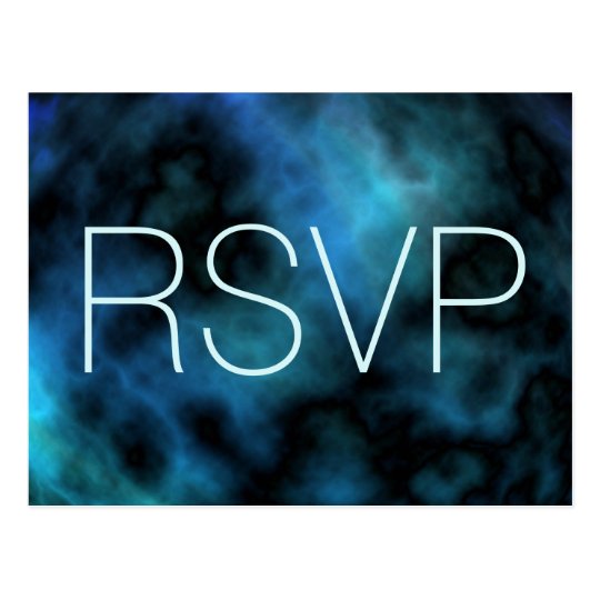 Marbre bleu RSVP de Faux cosmique Carte Postale