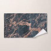 Marbre Bleu Rustique Brumeux & Rose Gold Glam (Serviette à main)