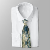 Marbre bleu Sage Vert Cravate or Parties scintilla (Attaché)