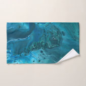 Marbre bleu Turquoise Aquamarine Acrylique Abrégé (Serviette à main)