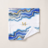 Marbre bleu violet or personnalisé (Gant de toilette)