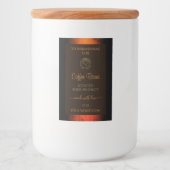 Marbre Brown orange brillant Étiquettes Floral (Devant)