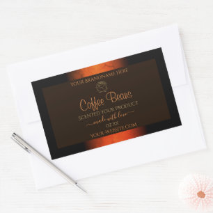 Marbre Brown orange brillant Étiquettes Floral