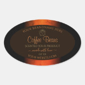 Marbre Brown orange brillant Étiquettes Floral (Devant)