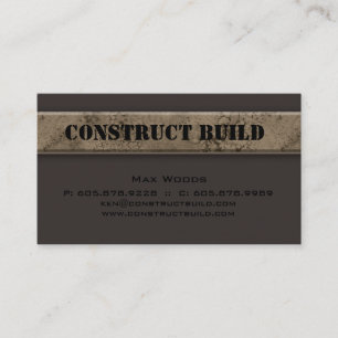 Marbre Carte de visite de l'entrepreneur en constr