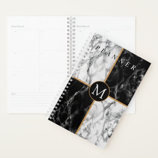 Marbre Chèque Noir & Blanc tendance - Ajouter Votr (Devant avec enveloppe)