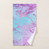 Marbre chic | Glam violet violet violet bleu Ombre (Serviette à main)