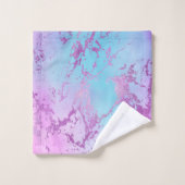 Marbre chic | Glam violet violet violet bleu Ombre (Gant de toilette)