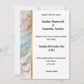 MARBRE CLASSIQUE PASTEL GOLD TRIM INVITATION (Devant)