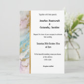 MARBRE CLASSIQUE PASTEL GOLD TRIM INVITATION (Debout devant)
