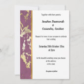 MARBRE CLASSIQUE PURPLE GOLD TRIM INVITATION (Devant)