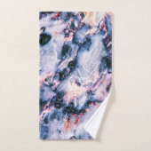 Marbre coloré élégant Bleu blanc et rose (Serviette à main)