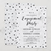 Marbre & Confettis | Invitation moderne pour une f (Devant / Derrière)