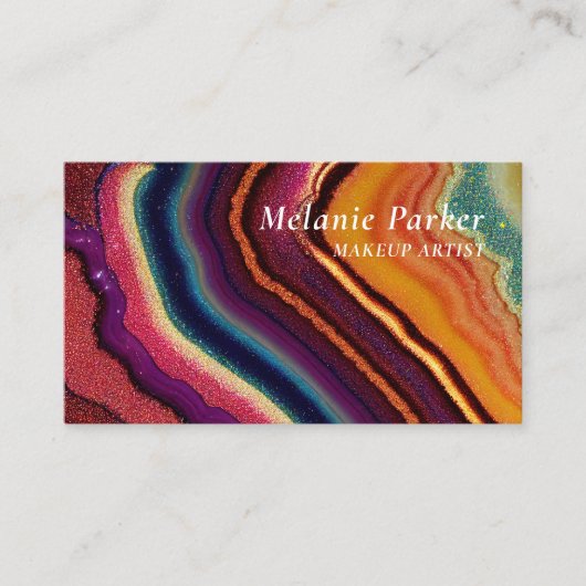 Marbre d'agate arc-en-ciel Carte de visite de code (Devant)