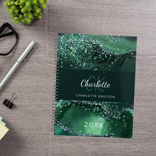 Marbre d'agate verte monogramme 2027