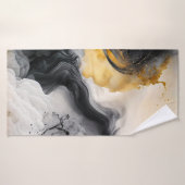 Marbre d'aquarelle noir et or (Serviette de bain)