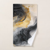 Marbre d'aquarelle noir et or (Serviette à main)
