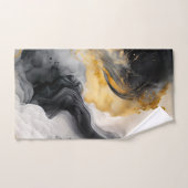 Marbre d'aquarelle noir et or (Serviette à main)