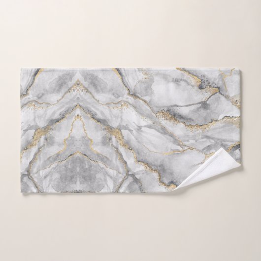 Marbre d'argent blanc or assez (Serviette à main)