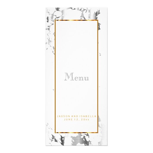 Marbre d'argent, or et blanc - Menu (Devant)