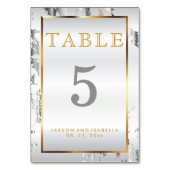 Marbre d'argent, Or et Satin blanc - Carte table (Par défaut)