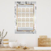 Marbre d'argent, Satin d'or et blanc - Tableau de  (Cuisine)