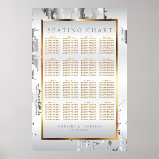Marbre d'argent, Satin d'or et blanc - Tableau de  (Devant)