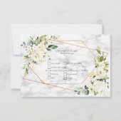 Marbre de cuivre Géométrique Blanc Floral RSVP (Dos)